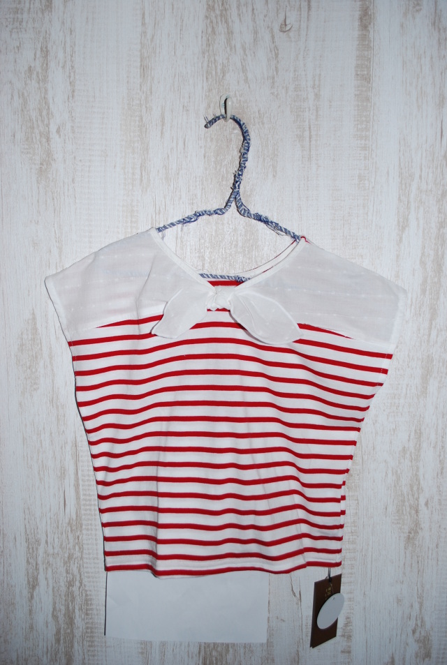 【70%OFF】WHIP CREAM 　リボン切替2WAY Tシャツ　レッド（110、120センチ） #WHIP CREAM_Creme Chantilly