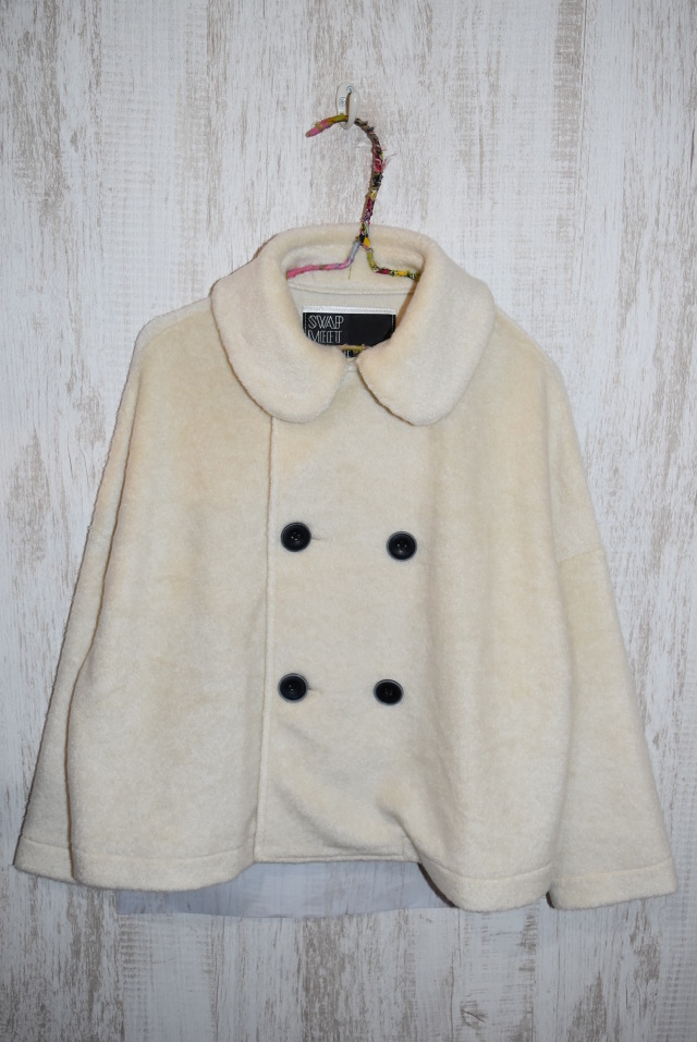 【70％OFF】swap meet market ナッピングパイルビッグPコート　ホワイト（120センチ）