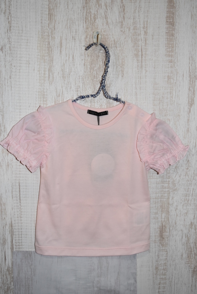 【60%OFF】WHIP CREAM 　コーマ天竺キャンティ袖トップス　ピンク（90センチ） #WHIP CREAM_Creme Chantilly