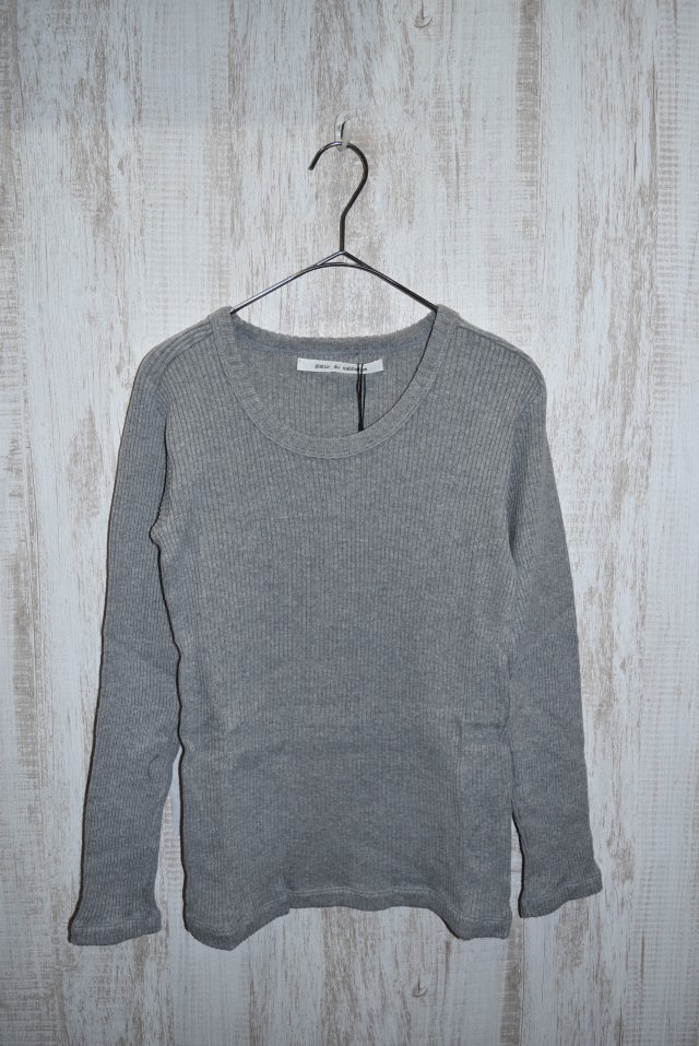 【60%OFF】Sabbatum　ポスケットテレコクルーネックロンＴｅｅ（グレー）