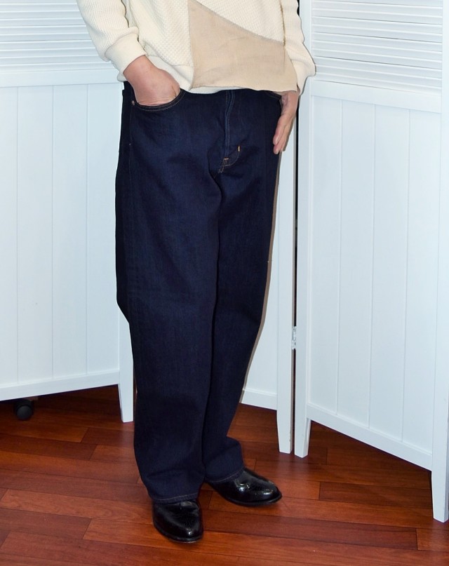 【50%OFF】【定番】DEEP BLUE　セルヴィッチワイドパンツ（ワンウォッシュ）