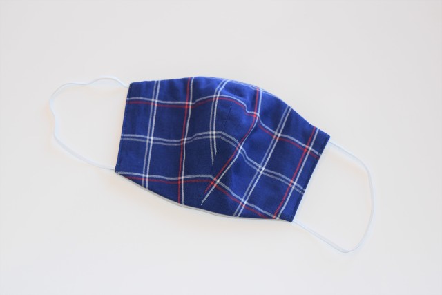 【70%OFF】chloro sister　ガーゼカジュアルマスク（チェックネイビー）　※メール便可