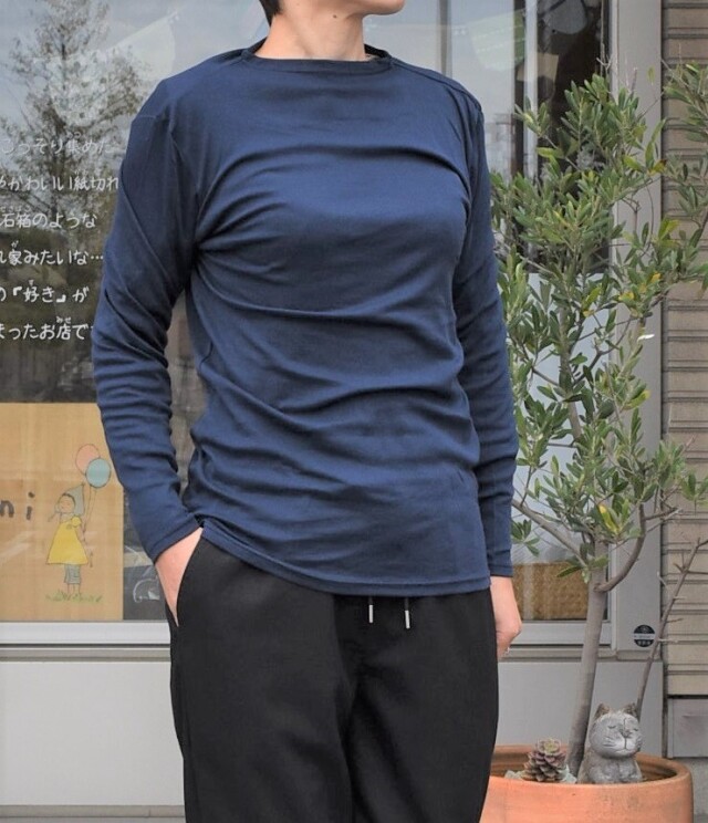 【60%OFF】toujours ensemble  【定番】スーピマフライスハイネック長袖Tシャツ（ダークネイビー） #chloro sister_toujours ensemble