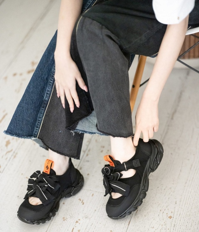 REHERSALL　ダブルリボンシューズ（シルバー）　WG1150 #大人のサンダル