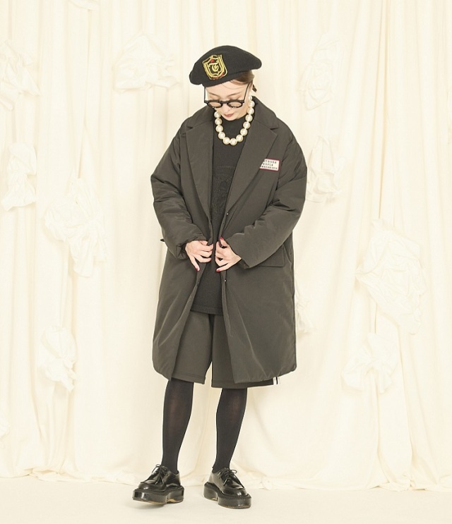 THOMAS MAGPIE　パフロングジャケット（ブラック）  2254210