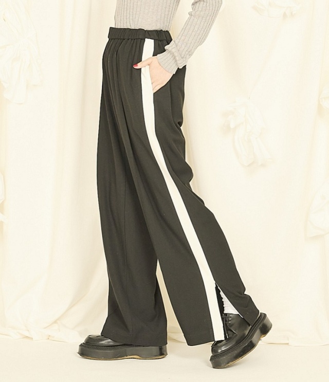 THOMAS MAGPIE　ラインパンツ（ブラック）  2254309