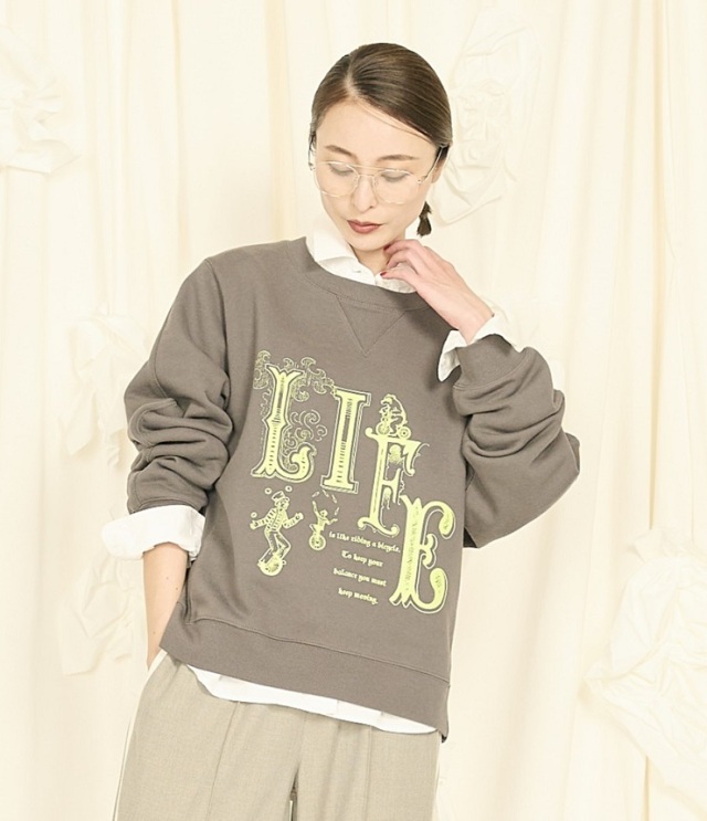 THOMAS MAGPIE　Mini Sweat ミニスウェット LIFE （ダークグレー） 2254872