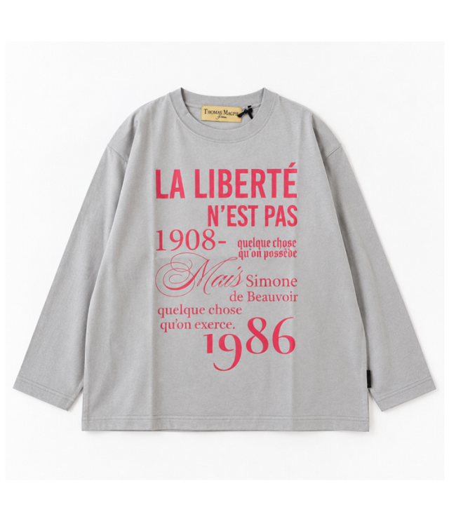 THOMAS MAGPIE　ロングスリーブTシャツ LE JOURNAL  （アイスグレー）  2264892