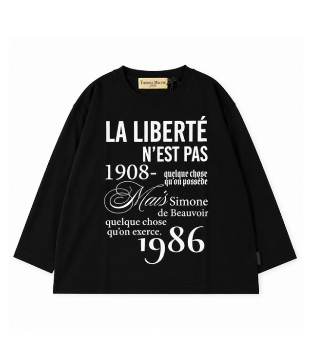 THOMAS MAGPIE　ロングスリーブTシャツ LE JOURNAL  （ブラック）  2264892