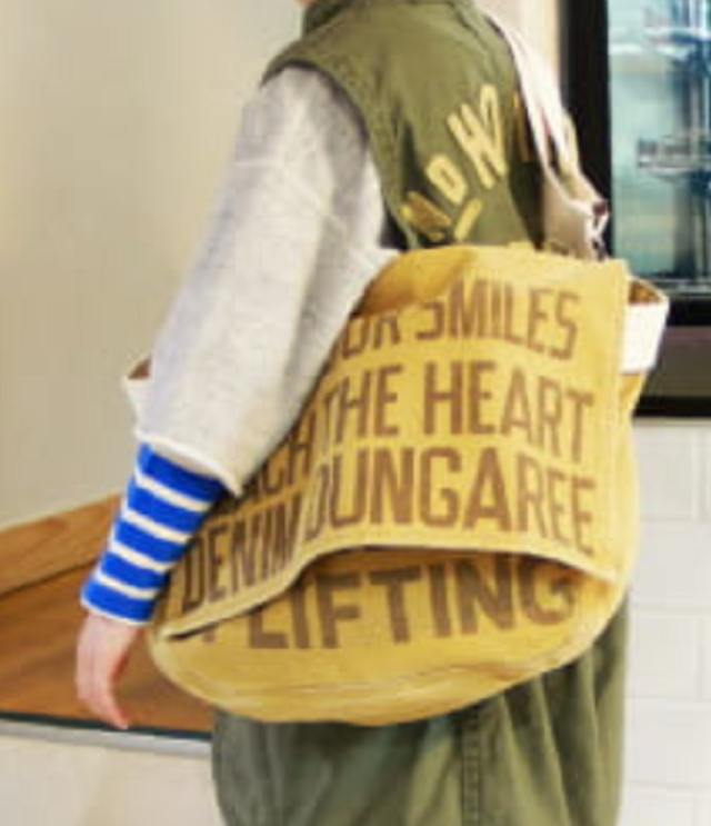 【先行予約】DENIM DUNGAREE 　オックス ショルダー BAG　ベージュ  22580001