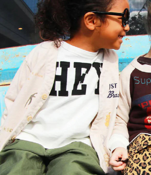 【30%OFF】DENIM DUNGAREE 　天竺 HEY TEE　ホワイト （125センチ）   22580418