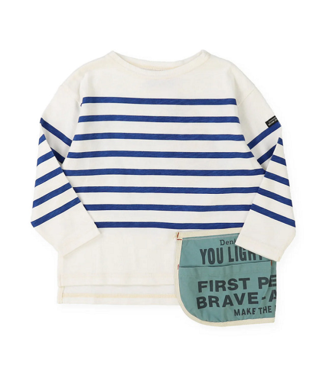 DENIM DUNGAREE　天竺 ボーダーPT PENNIE ポケット TEE　ホワイト　22580434