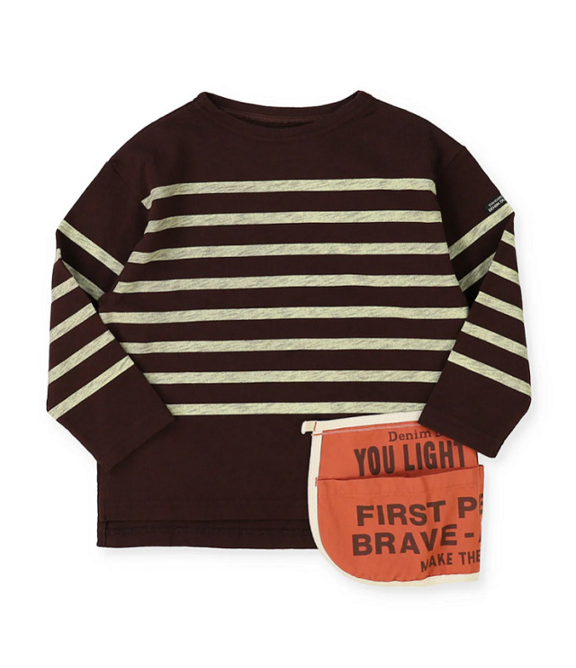 DENIM DUNGAREE　天竺 ボーダーPT PENNIE ポケット TEE　ブラック　22580434