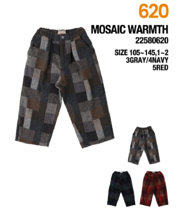 【先行予約】DENIM DUNGAREE 　パッチワーク 起毛 チェック パンツ　グレー  22580620