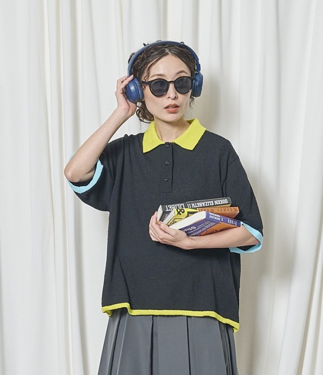 THOMAS MAGPIE　サマーニットポロ （ブラック） 2261712