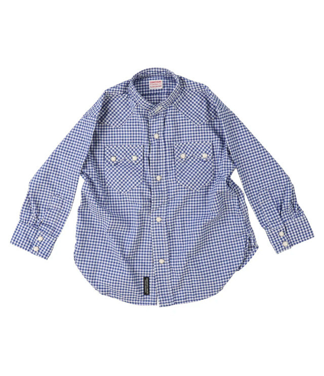 DENIM DUNGAREE　ギンガムシャツ　ブルー（105、115センチ）  22620105