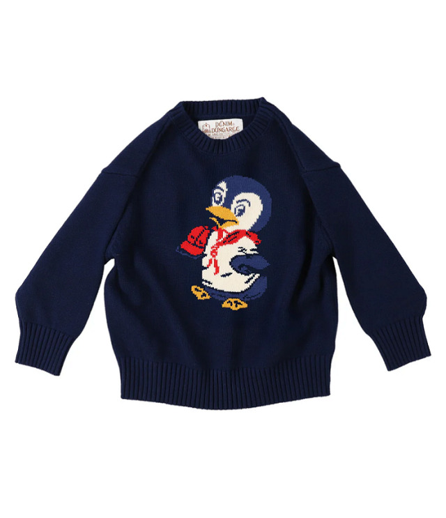 DENIM DUNGAREE 　PENNIE コットン セーター　ネイビー  22620300
