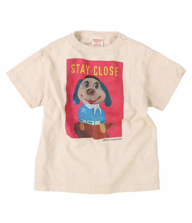 DENIM DUNGAREE　天竺 STAY CLOSE  TEE　オフホワイト （105、115センチ）  22620403