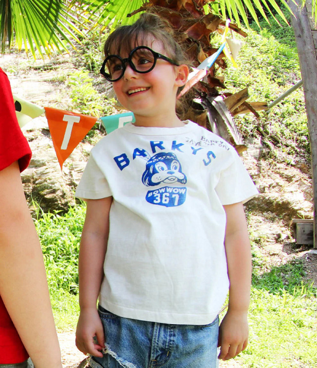 DENIM DUNGAREE　天竺 BARKYS  TEE　ホワイト （105～125センチ）  22620406