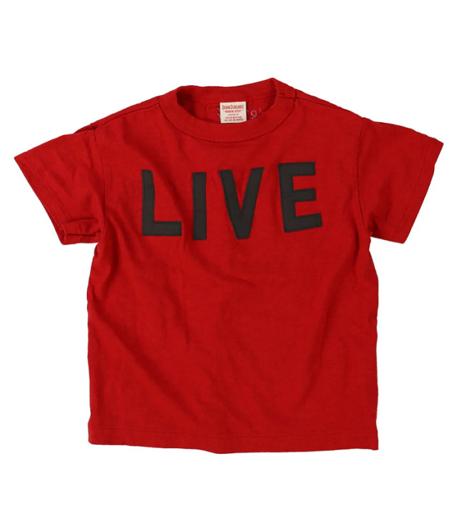 DENIM DUNGAREE　天竺 LIVE  TEE　ダークレッド （105～135センチ）  22620408