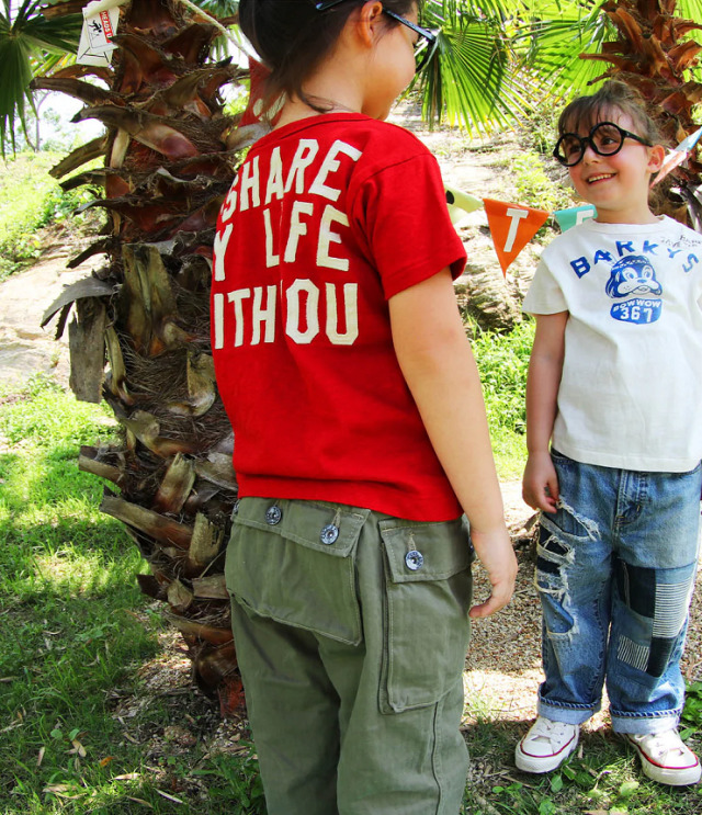 DENIM DUNGAREE　天竺 SHARE  TEE　ダークレッド （105～125センチ）  22620409