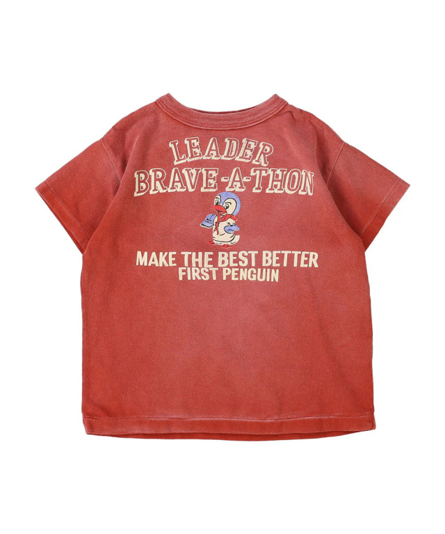 DENIM DUNGAREE ビンテージ天竺 PENNIE LEADER TEE ダークレッド(105~135センチ) 22620415