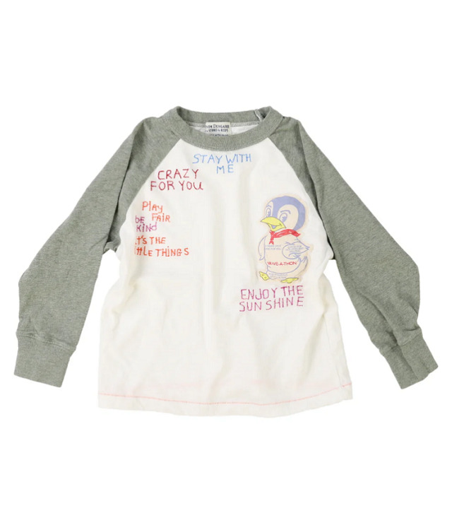DENIM DUNGAREE　天竺 STAY WITH ME  TEE　ホワイト（105～125センチ）  22620417