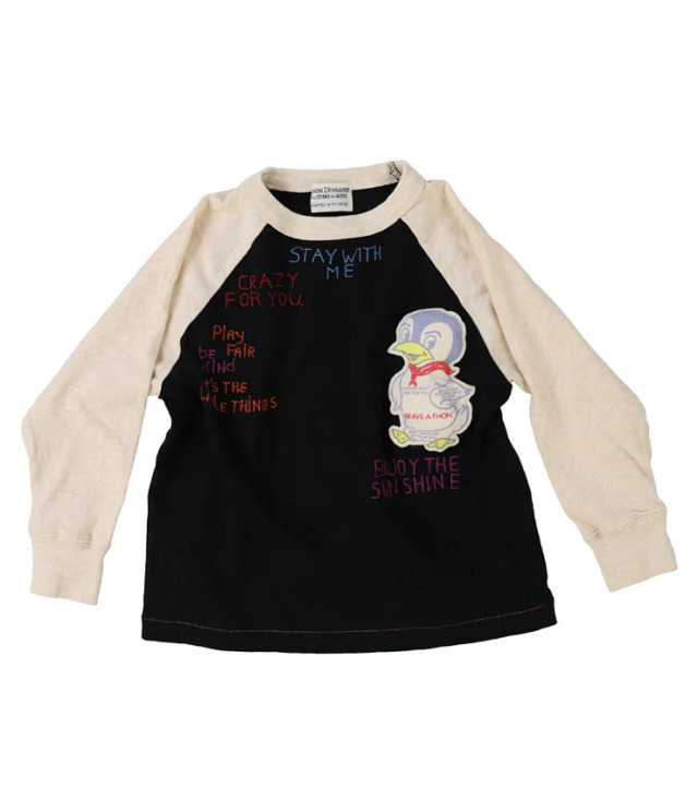 DENIM DUNGAREE　天竺 STAY WITH ME  TEE　ブラック  22620417