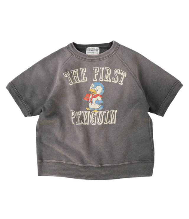 DENIM DUNGAREE ビンテージ裏毛 PENNIE S/S スウェット チャコール(105~125センチ) 22620420