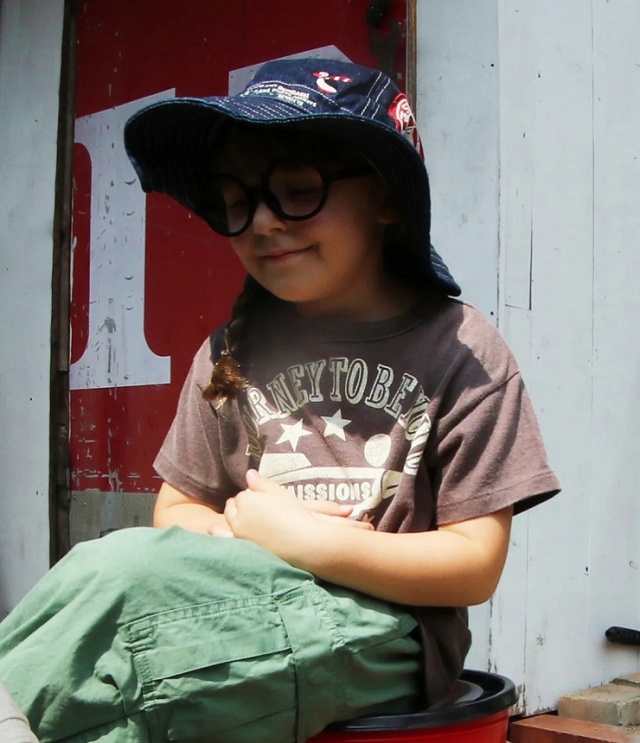 DENIM DUNGAREE　ビンテージ天竺ロケット TEE　ブラック（125センチ）  22620428