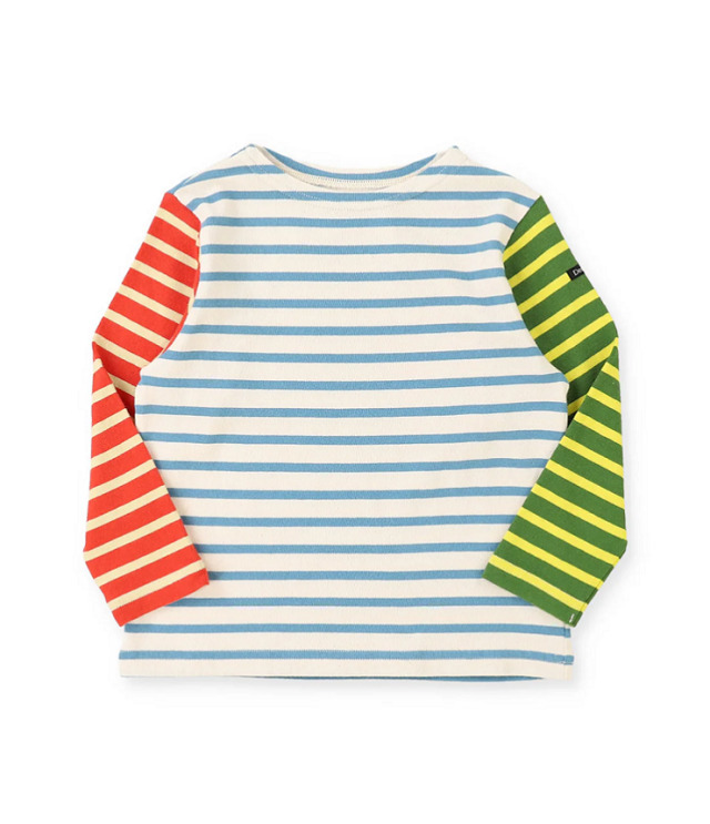 DENIM DUNGAREE　ボーダー天竺 ボートネック TEE　クレイジー1（105～125センチ）  22620432