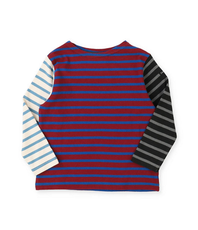 DENIM DUNGAREE　ボーダー天竺 ボートネック TEE　クレイジー2（105、115センチ）  22620432