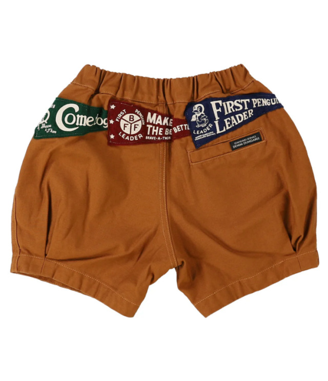 DENIM DUNGAREE　バックサテン ペナント ショートパンツ　カラシ（105～125センチ）  22620606