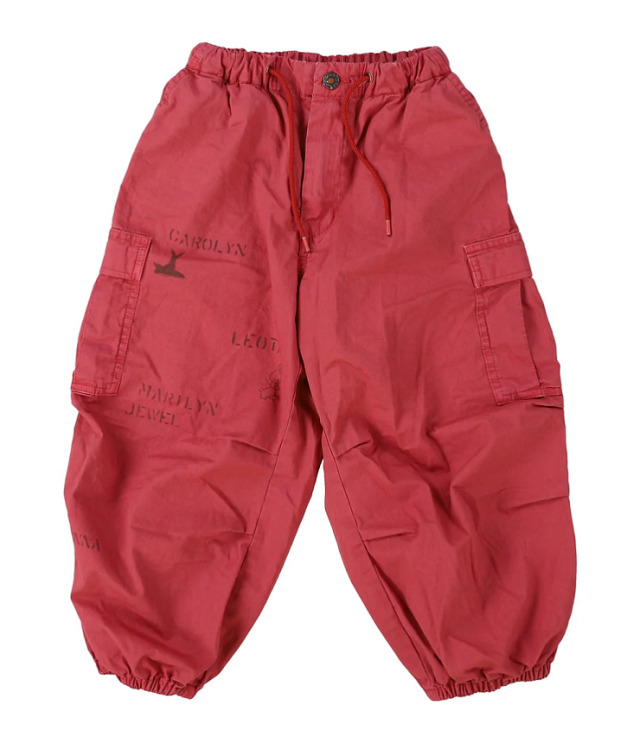 DENIM DUNGAREE アンティークウェザー カーゴパンツ ダークレッド(115、125センチ) 22620629