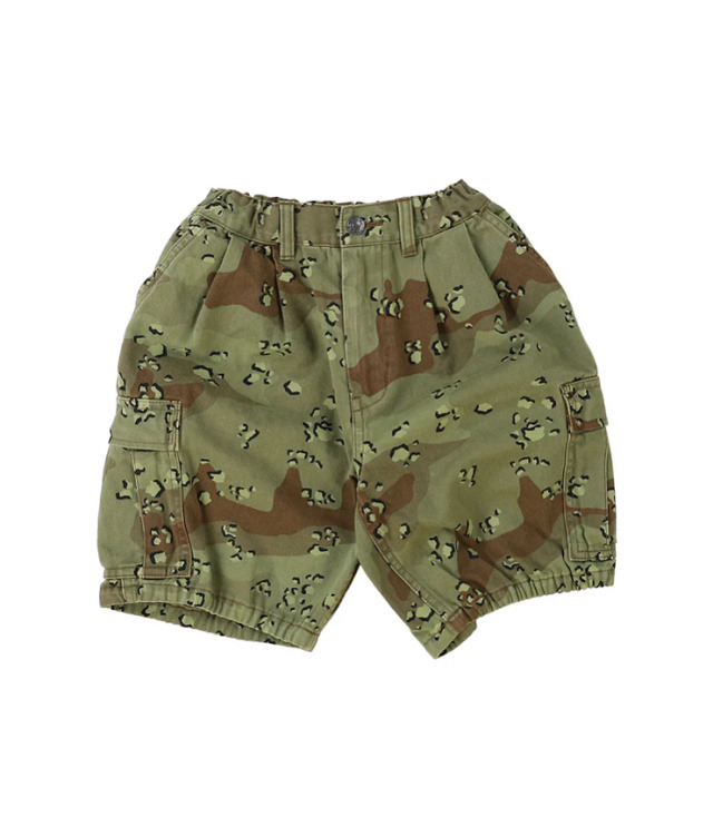 DENIM DUNGAREE　チョコチップカモ ショートパンツ　ベージュ（125センチ）  22620630