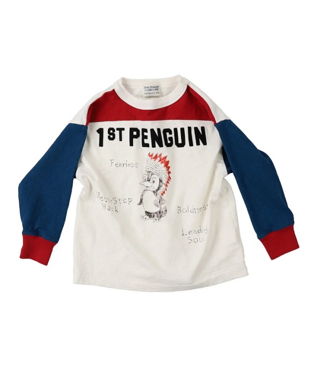 DENIM DUNGAREE　天竺 1ST PENGUIN L/S TEE　クレイジー1（90センチ）  22680423
