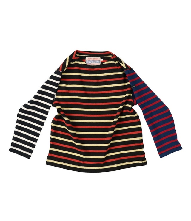 DENIM DUNGAREE　ボーダー天竺 ボートネック L/S TEE　クレイジー2（105～125センチ）  22680428