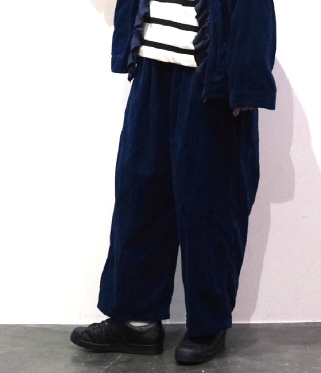 vent blanc　コーデュロイ タックワイド アンクル イージーパンツ Corduroy Tuck WIde ankle easy pants（インディゴ）VBJ253421