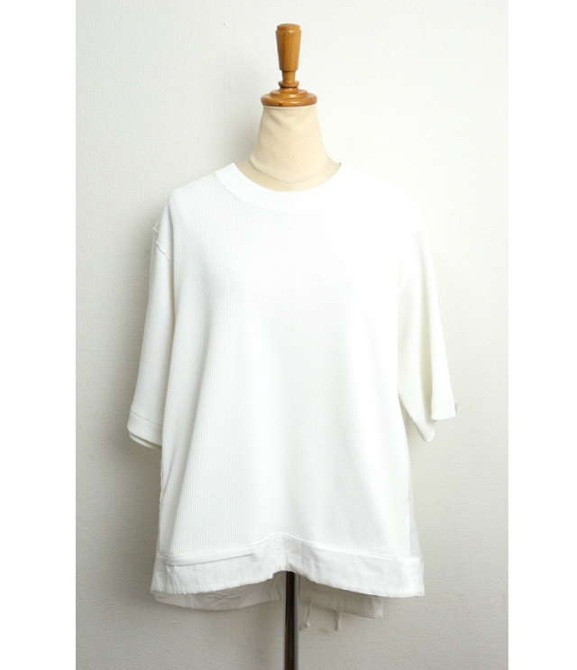 vent blanc 18/1ワッフル×ブロード コンビデザイン プルオーバー(オフホワイト)VC261836