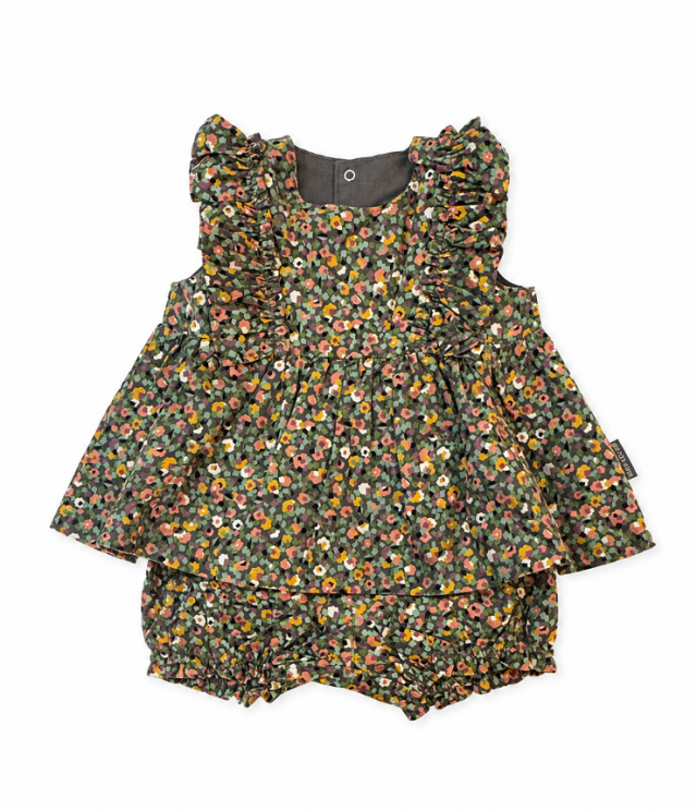WHIP CREAM 　花柄シャツコール ベビースーツ　チャコールグレー（80、90センチ）364016 #WHIP CREAM_Creme Chantilly