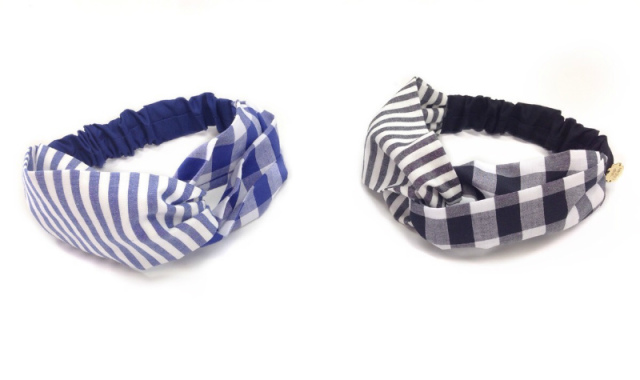 【70%OFF】WHIP CREAM 　ギンガム×ストライプチャーム付きヘアバンド #WHIP CREAM_Creme Chantilly