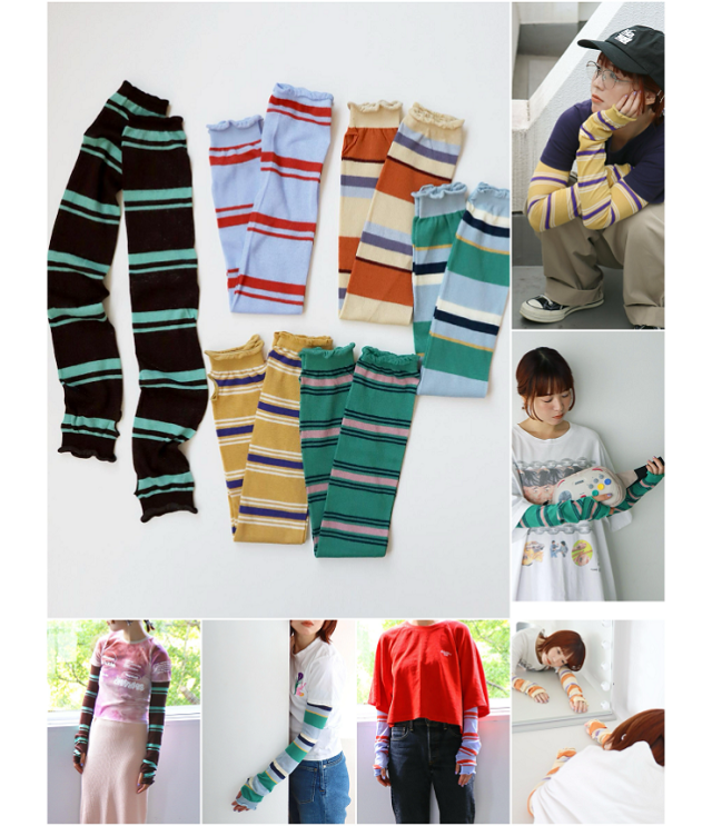 KIVISDOU　UVカット マルチボーダー  アームカバー  k61102 #KIVIS DOU_TAWARA #UV対策