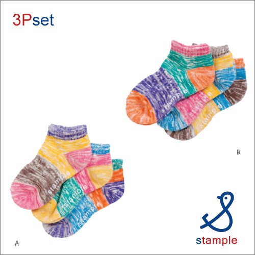 【50%OFF】stample  フローリーアンクルソックス３P（10～15センチ）