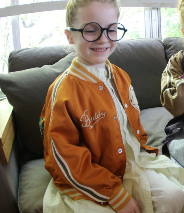 【50%OFF】DENIM DUNGAREE　メンレーヨン ボーリン グツイル ワッペン ジャケット　イエロー（110ンチ）