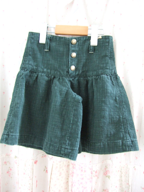 ～SALE～　FABRIQ 6分丈ギャザーパンツ　グリーン(110センチ)