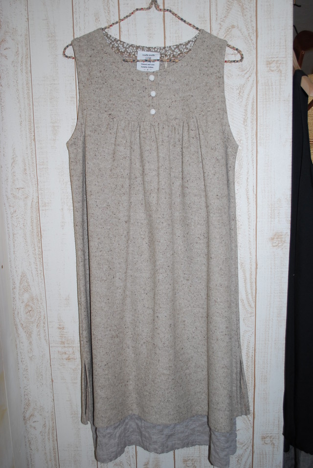 【80%OFF】touffe touffe LUXE　混麻ネップワンピース（ベージュ）