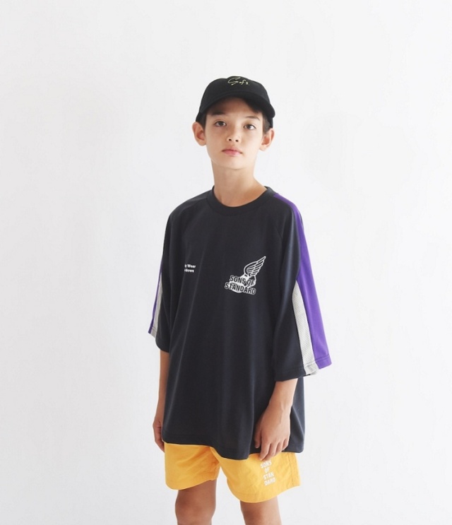 SONS OF STANDARD　ウイングフットショートスリーブ　ブラック（150～170センチ）  1261-2006