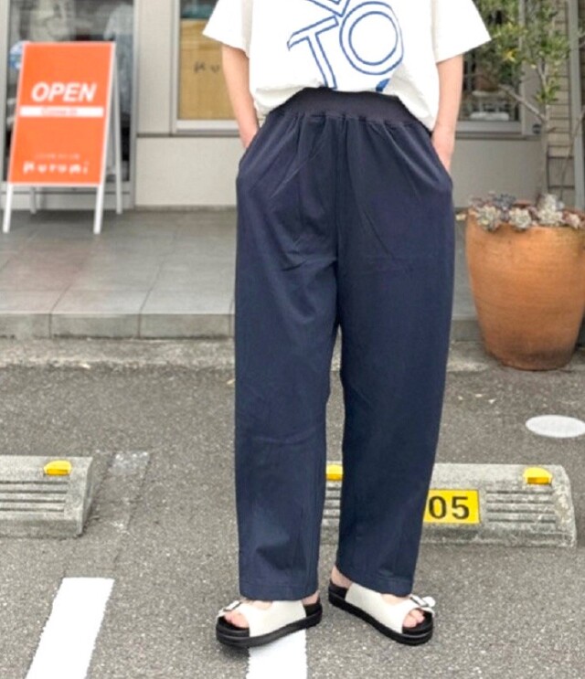 toujours ensemble 17/1BD天竺 ウエストリブ ペグトップ パンツ(チャコール) TJ4686 #chloro sister_toujours ensemble