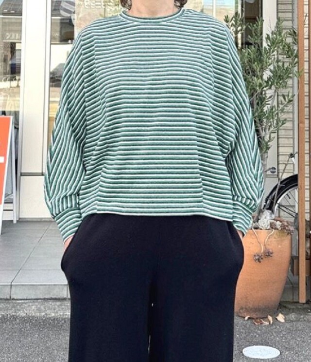 chloro sister  マルチボーダー ドルマン プルオーバー（グリーン） CS6361  #chloro sister_toujours ensemble