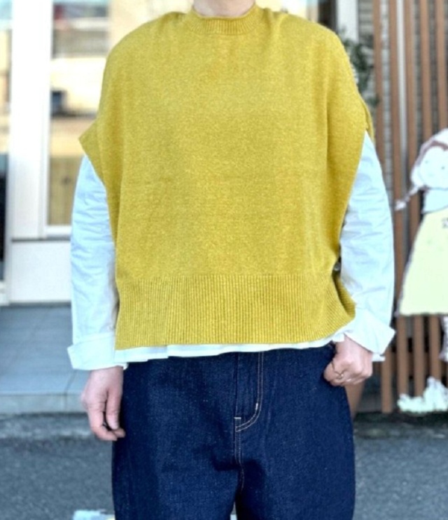 【40%OFF】mao made　サイドパッカーン ゆったり ベスト セット（イエロー） 511146